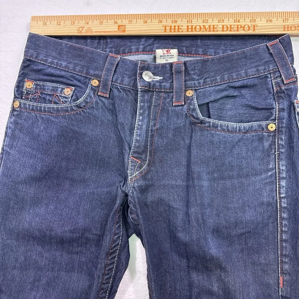 True Religion jeans Men's  33 Relaxed Straight  dark wash y2k no snap or flap